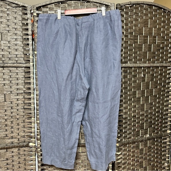 J. Jill Pure linen blue elastic waist wide legged pants size large (runs big) - Picture 5 of 5
